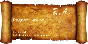 Regner Andor névjegykártya